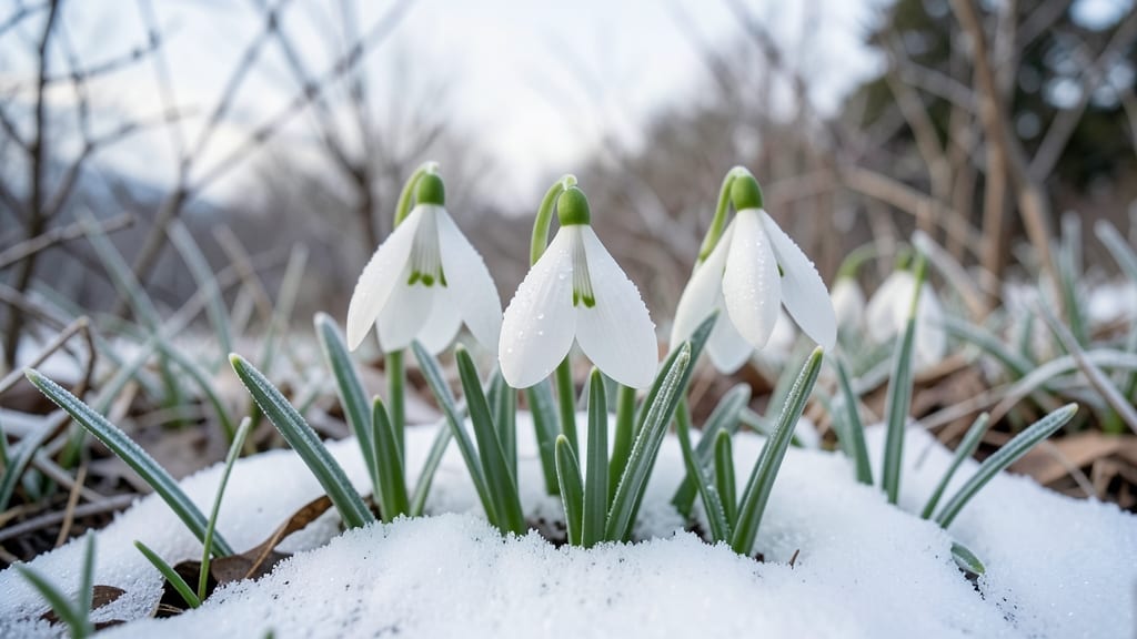 Snowdrops Tiny White Winter Flowers