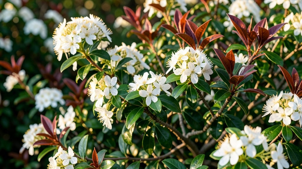 Abelia Grandiflora with White Summer Flowers