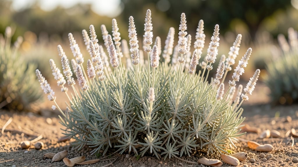 Lavender 'Hidcote' with White Spikes