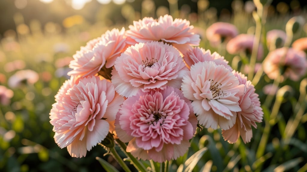 Pinks Dianthus Delights in Early Autumn