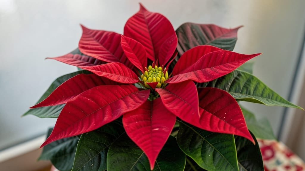 Poinsettias With Classic Red Holiday Colors