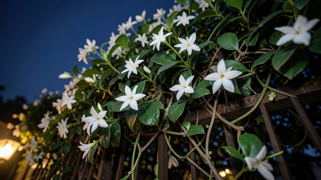 Star Jasmine Trachelospermum Jasminoides: Night-Scented Perfume