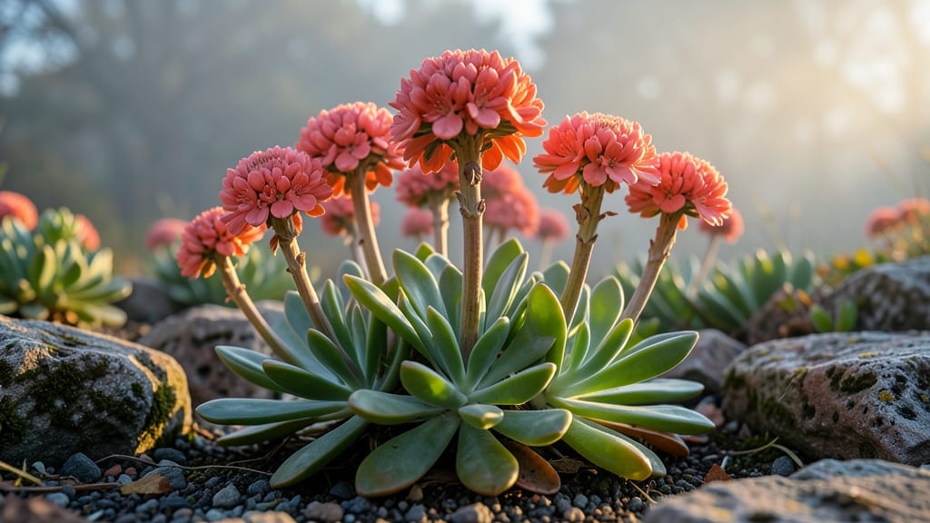 Sedum Autumn Joy Glows in Deep Coral Hues