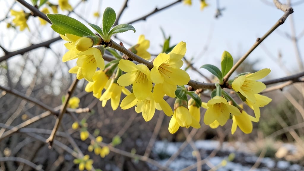 Winter Jasmine with Golden Blooms