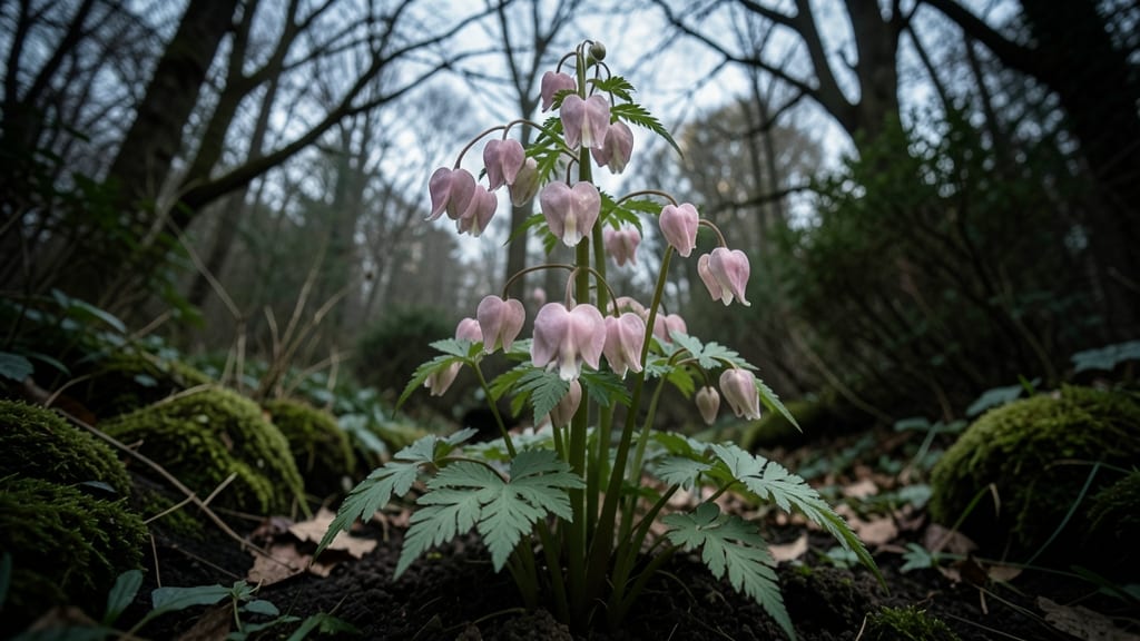 Bleeding Heart Plant with Pink Heart-Shaped Flowers