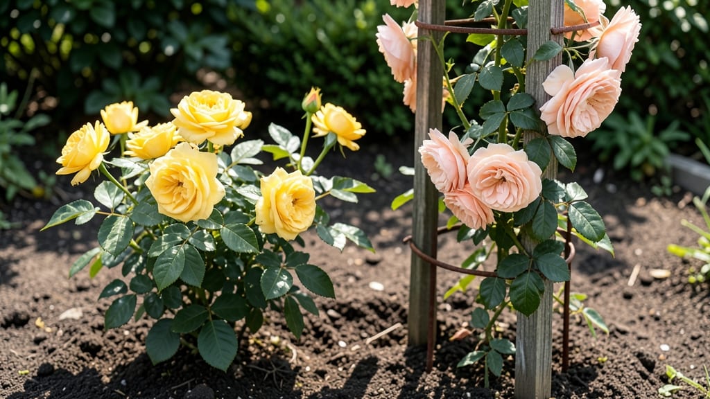 Peach and Yellow Roses: Romantic Garden Climber With Season-Long Fragrance