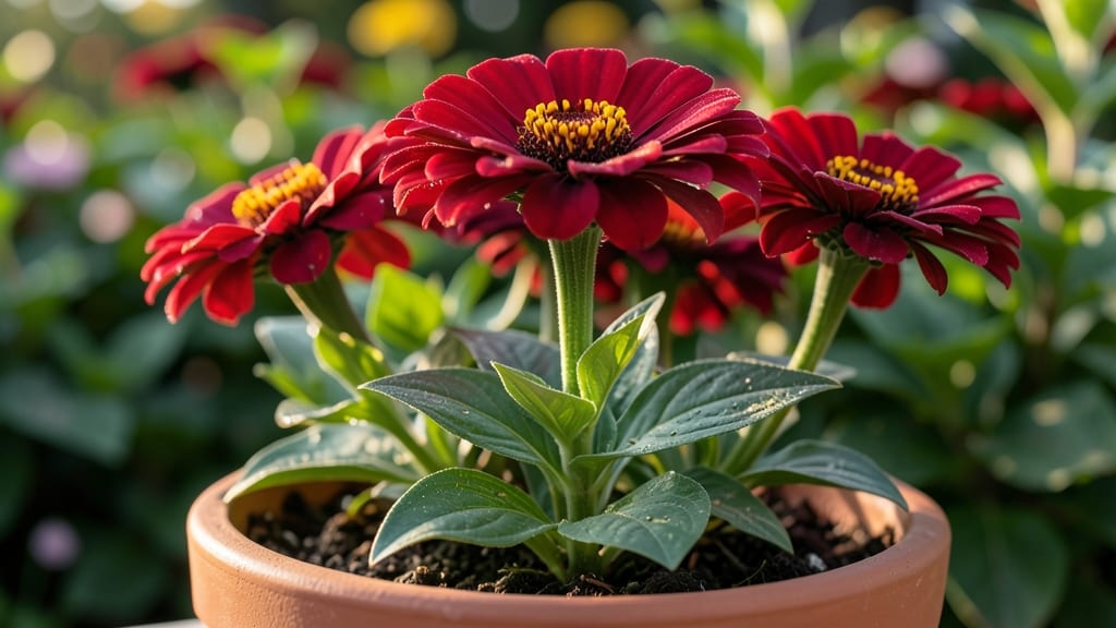 Heat-Resistant Zinnias in Bold Red