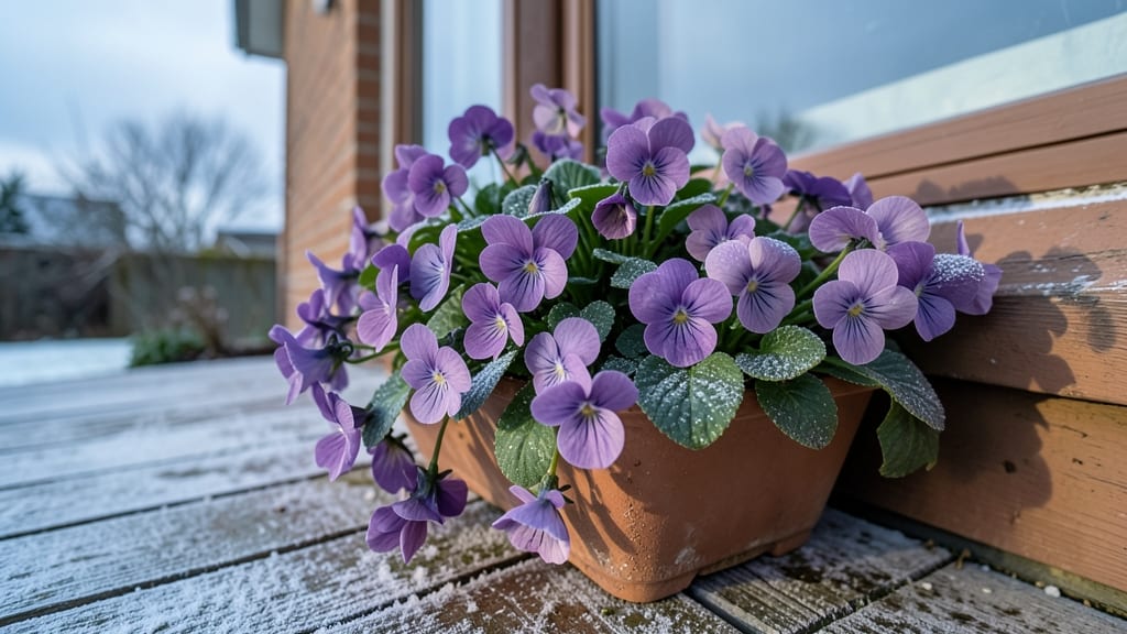 Purple Violas in Mixed Colors