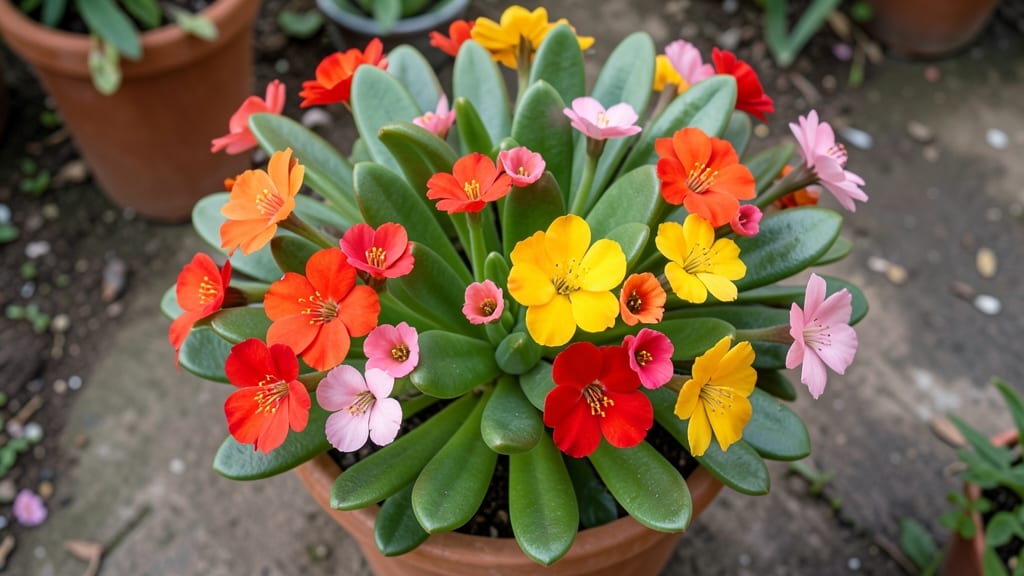 Kalanchoe Blossfeldiana In Bright Holiday Colors