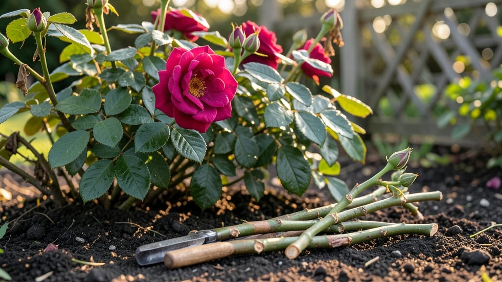Pruning Roses Diagram: Step-By-Step Cuts for Healthy Growth