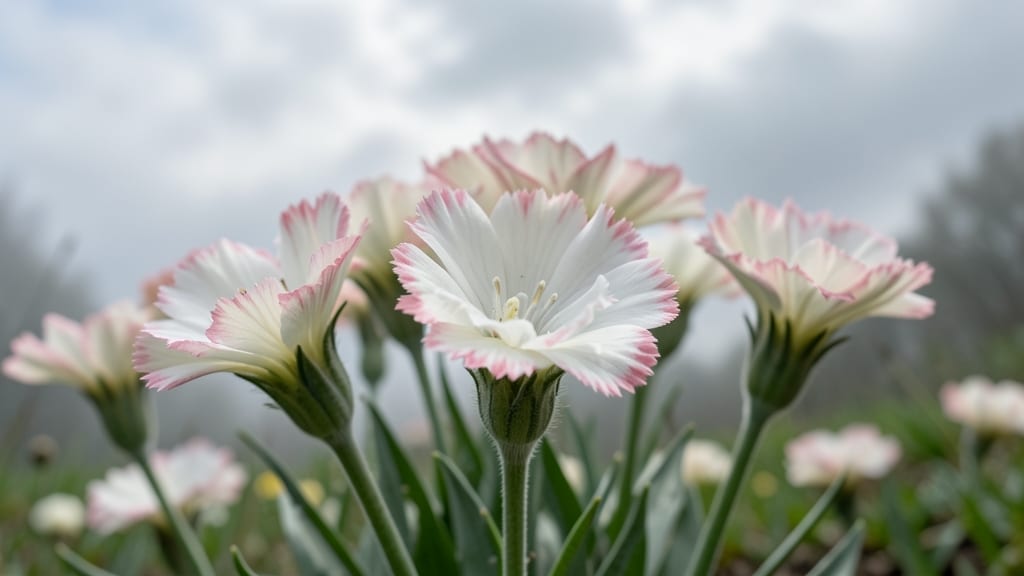 Picotee Dianthus Charms in Early Spring