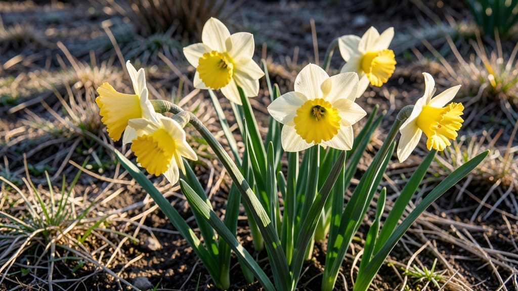 Daffodils with Golden Trumpet-Shaped Blooms